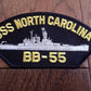 USS NORTH CAROLINA BB-55 U.S NAVY SHIP HAT PATCH BATTLESHIP USA MADE