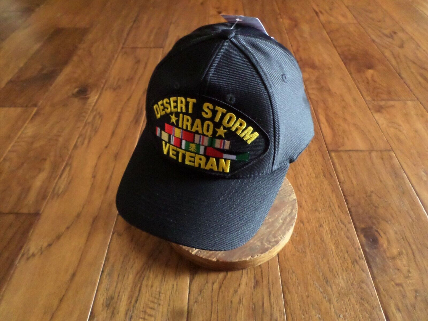 MILITARY DESERT STORM IRAQ VETERAN HAT U.S MILITARY OFFICIAL BALL CAP U.S.A MADE