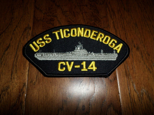 USS TICONDEROGA CV-14 U.S NAVY SHIP HAT PATCH NAVY CARRIER  HEAT TRANSFER
