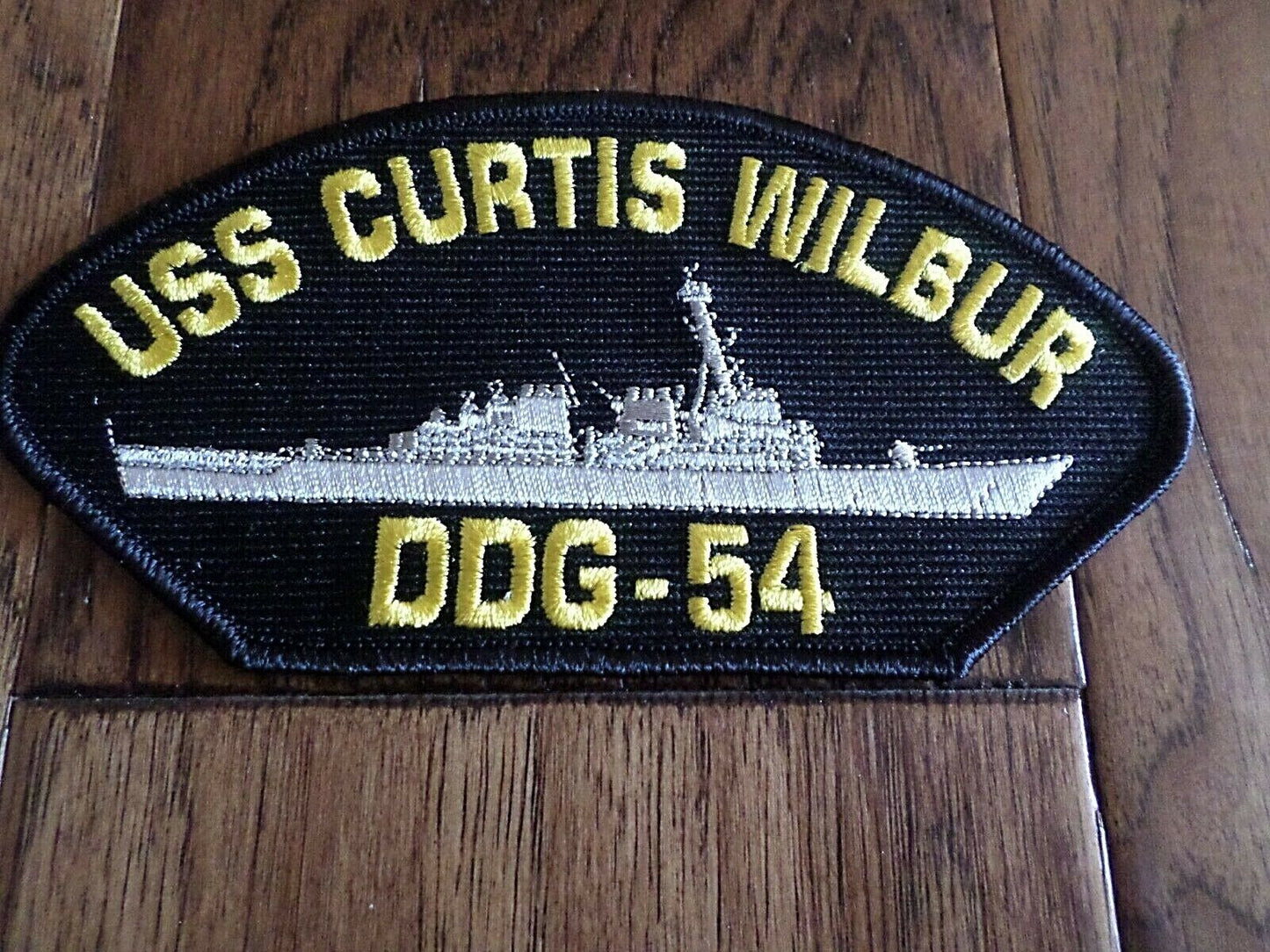 U.S NAVY SHIP HAT PATCH USS CURTIS WILBUR DDG-54 SHIP PATCH HEAT TRANSFER