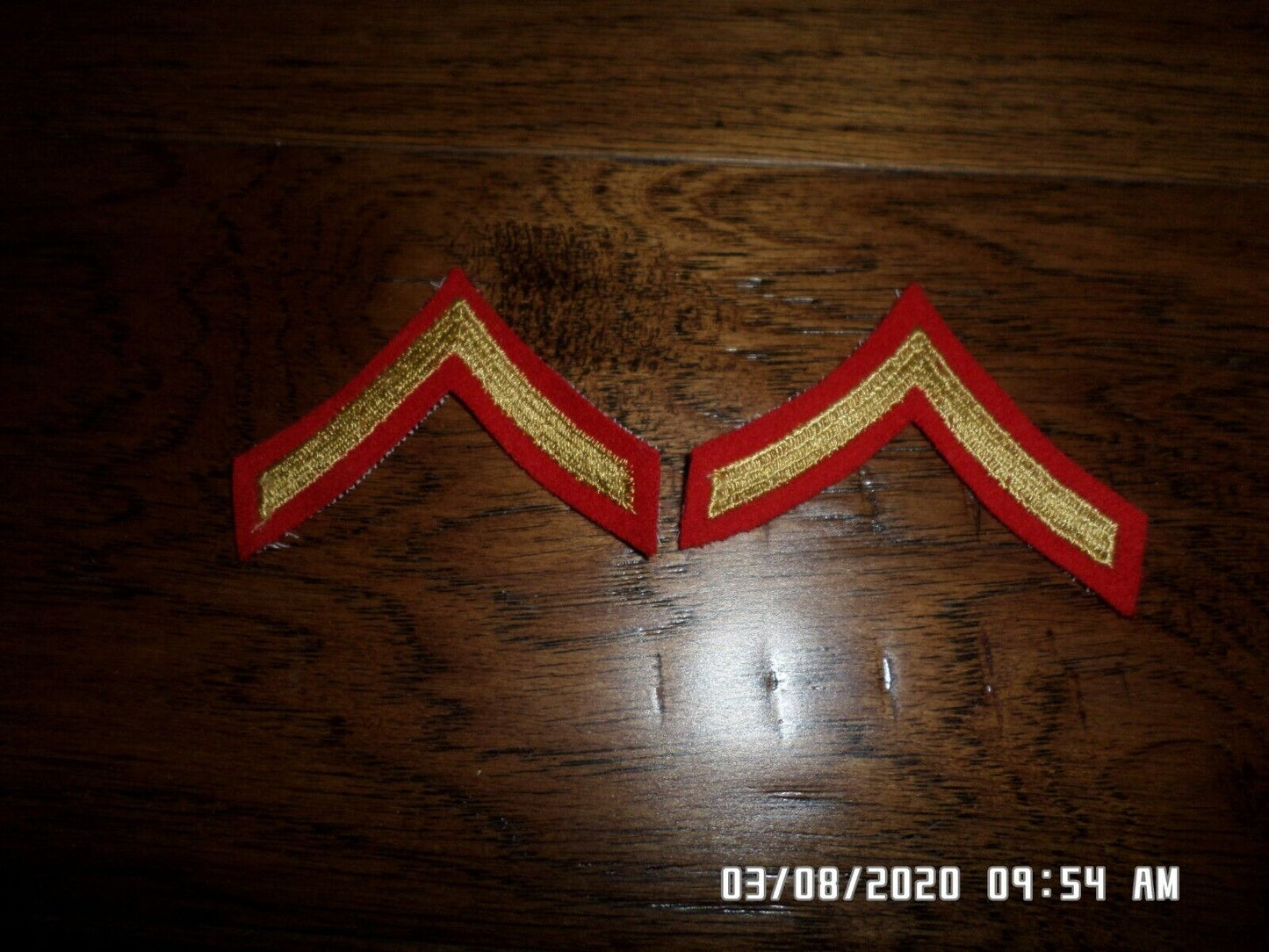 MARINE CORPS PRIVATE FIRST CLASS PATCHES FEMALE DRESS BLUES UNIFORM CHEVRON