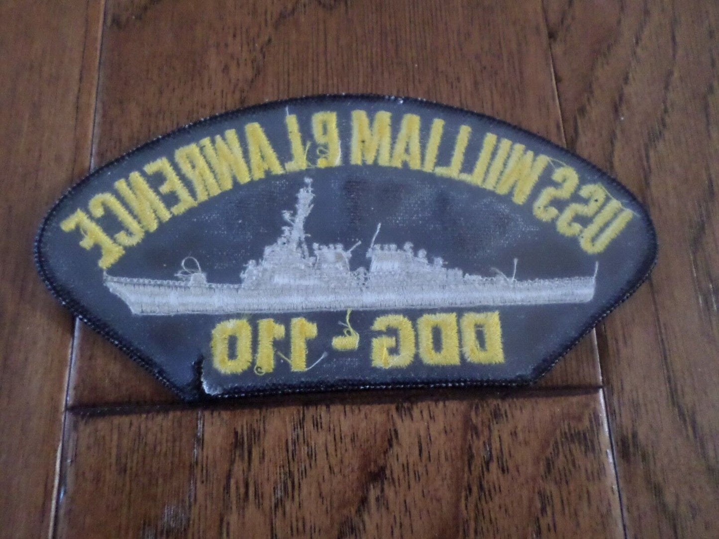 U.S NAVY SHIP HAT PATCH. USS WILLIAM P. LAWRENCE DDG-110 SHIP PATCH U.S.A MADE