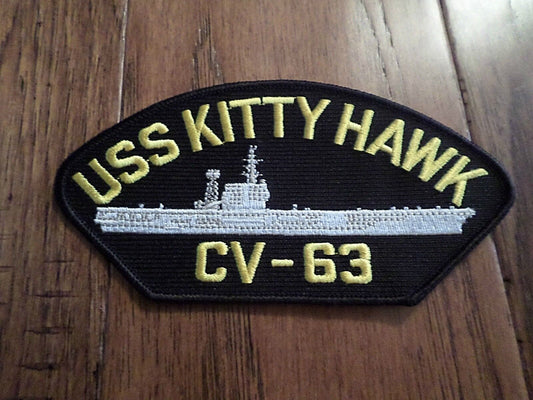 U.S NAVY SHIP HAT PATCH. USS KITTY HAWK CV-63 SHIP PATCH NAVY CARRIER U.S.A MADE