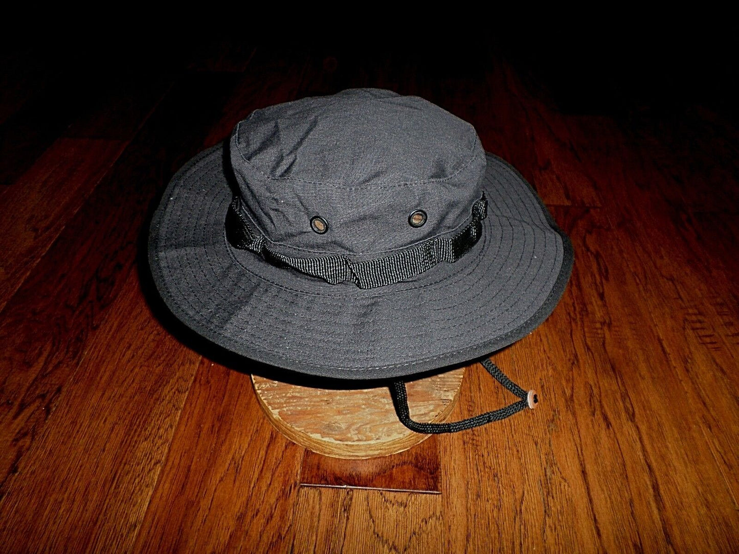 U.S MILITARY STYLE BLACK BOONIE BUCKET FLOPPY HAT. SIZE 7 1/4