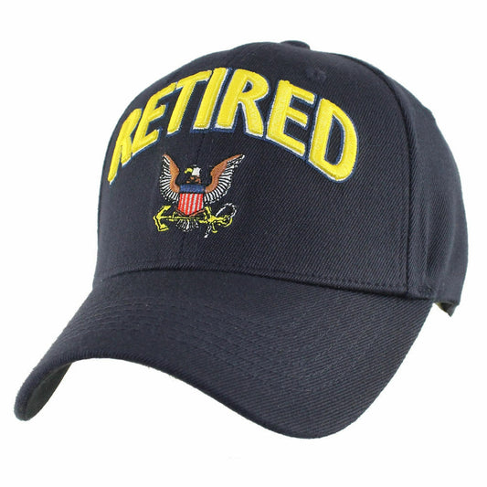 NEW U.S MILITARY NAVY RETIRED HAT EMBROIDERED OFFICIAL NAVY BALL CAP