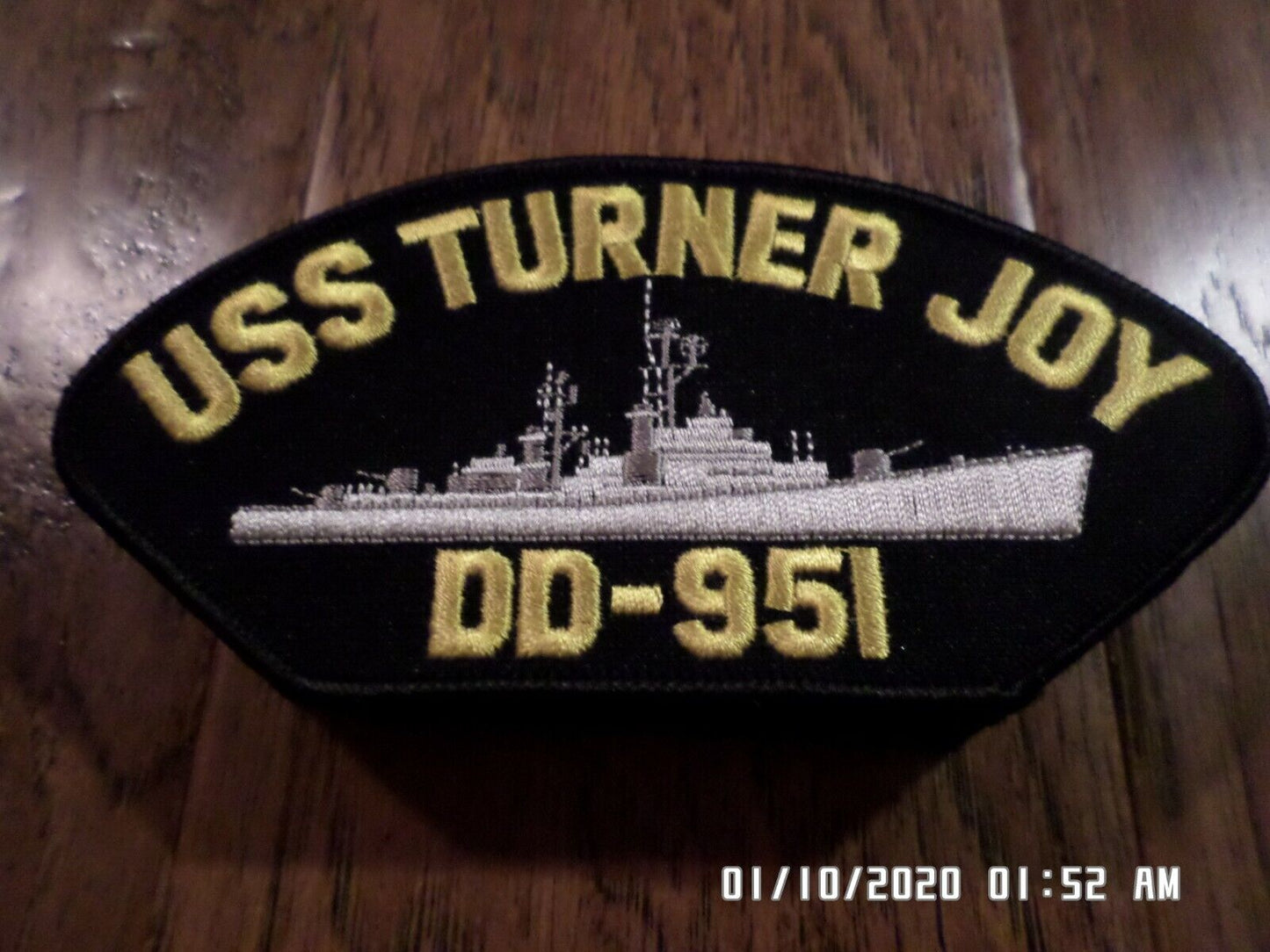 U.S NAVY SHIP HAT PATCH USS TURNER JOY DD-951 SHIP PATCH HEAT TRANSFER