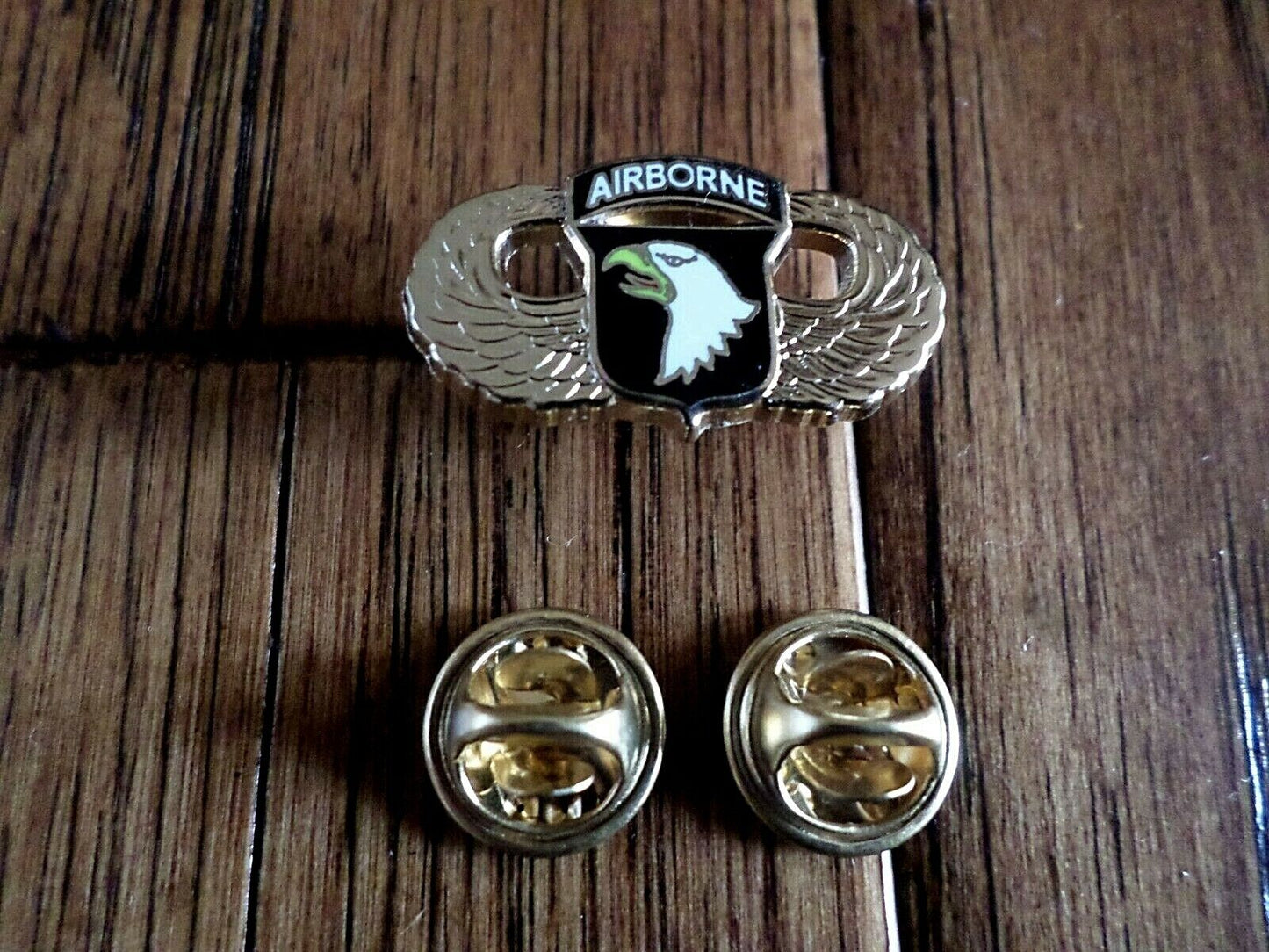 U.S MILITARY PIN ARMY 101st AIRBORNE JUMP WINGS HAT LAPEL PIN DOUBLE POST