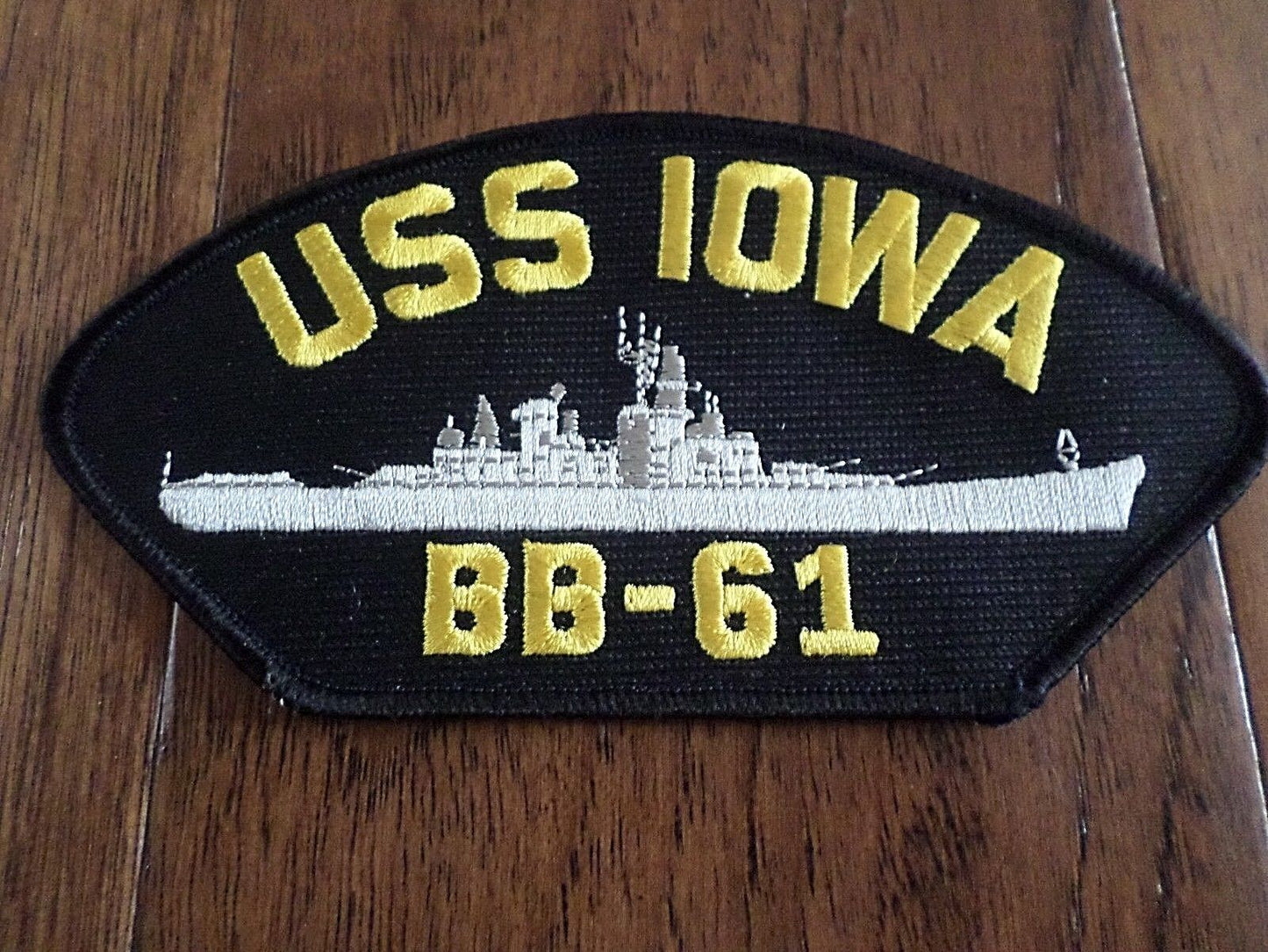 USS IOWA BB-61 U.S NAVY SHIP HAT PATCH U.S.A MADE HEAT TRANSFER