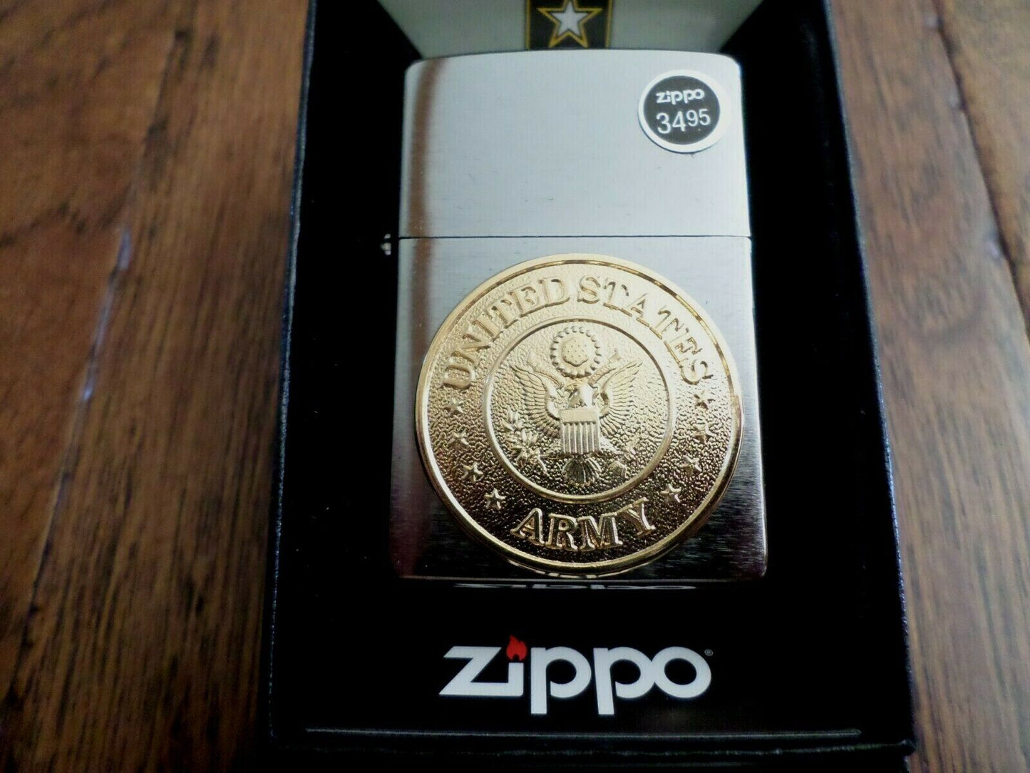 U.S ARMY CREST  ZIPPO LIGHTER BRUSHED CHROME ARMY U.S A MADE