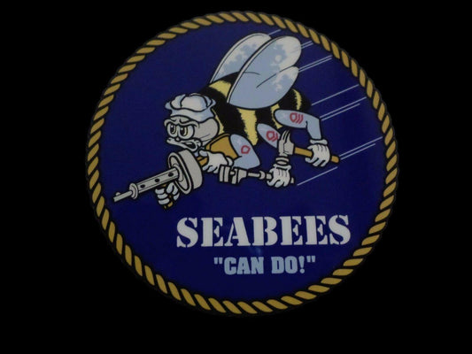 U.S MILITARY NAVY SEABEES  CAN DO WINDOW DECAL STICKER 4.25" X 4.25" INCHES