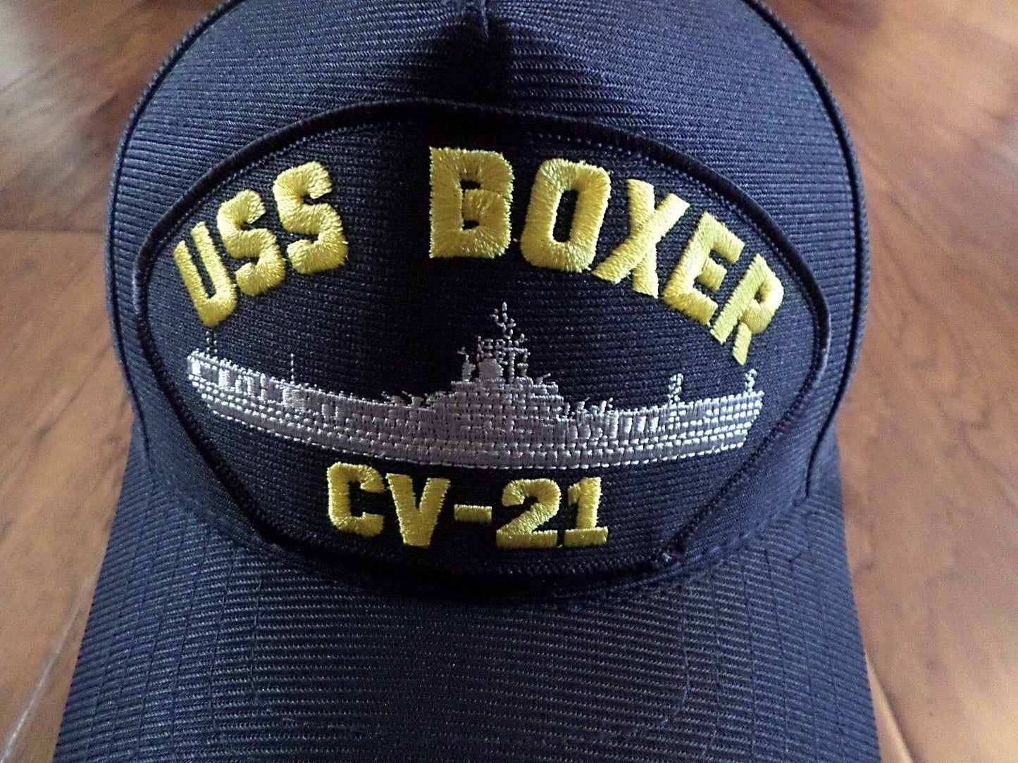 USS BOXER CV-21 NAVY SHIP HAT U.S MILITARY OFFICIAL BALL CAP U.S.A MADE