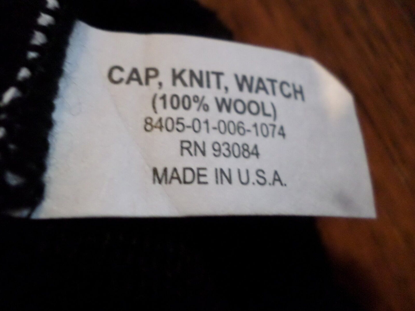 NEW GENUINE MILITARY WATCH CAP BLACK 100% WOOL 2 PLY U.S.A MADE BEANIE