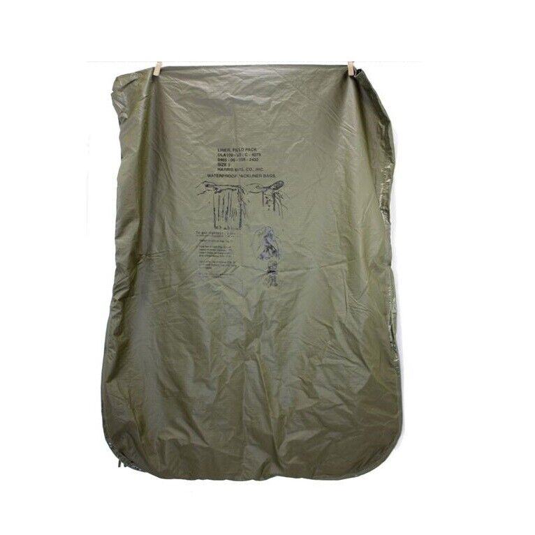 U.S MILITARY ISSUE WATERPROOF FIELD PACK LINER SIZE 3  32X23 FITS IN BACKPACK