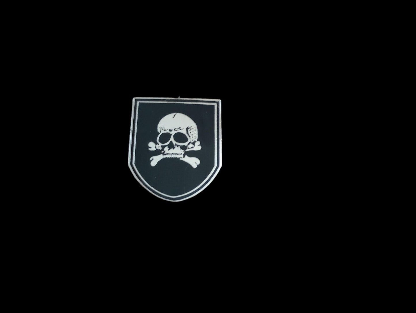 PANZER SKULL AND BONES HAT PIN LAPEL DOUBLE POST PIN