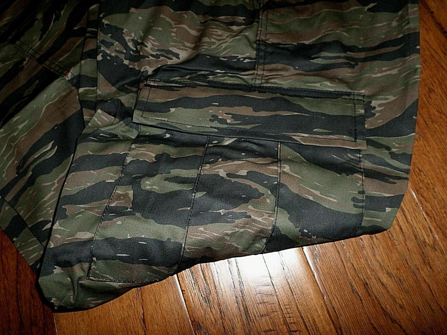 TIGER STRIPE CAMOUFLAGE BDU PANTS MILITARY CARGO 6 POCKET FATIGUE TROUSERS