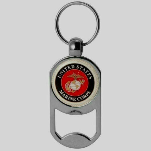 MILITARY MARINE CORPS EGA METAL KEY CHAIN / KEY RING BOTTLE OPENER EGA INSIGNIA