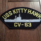 U.S NAVY SHIP HAT PATCH. USS KITTY HAWK CV-63 SHIP PATCH NAVY CARRIER U.S.A MADE