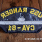 U.S NAVY SHIP HAT PATCH. USS RANGER CVA-61 SHIP PATCH U.S.A MADE NAVY CARRIER