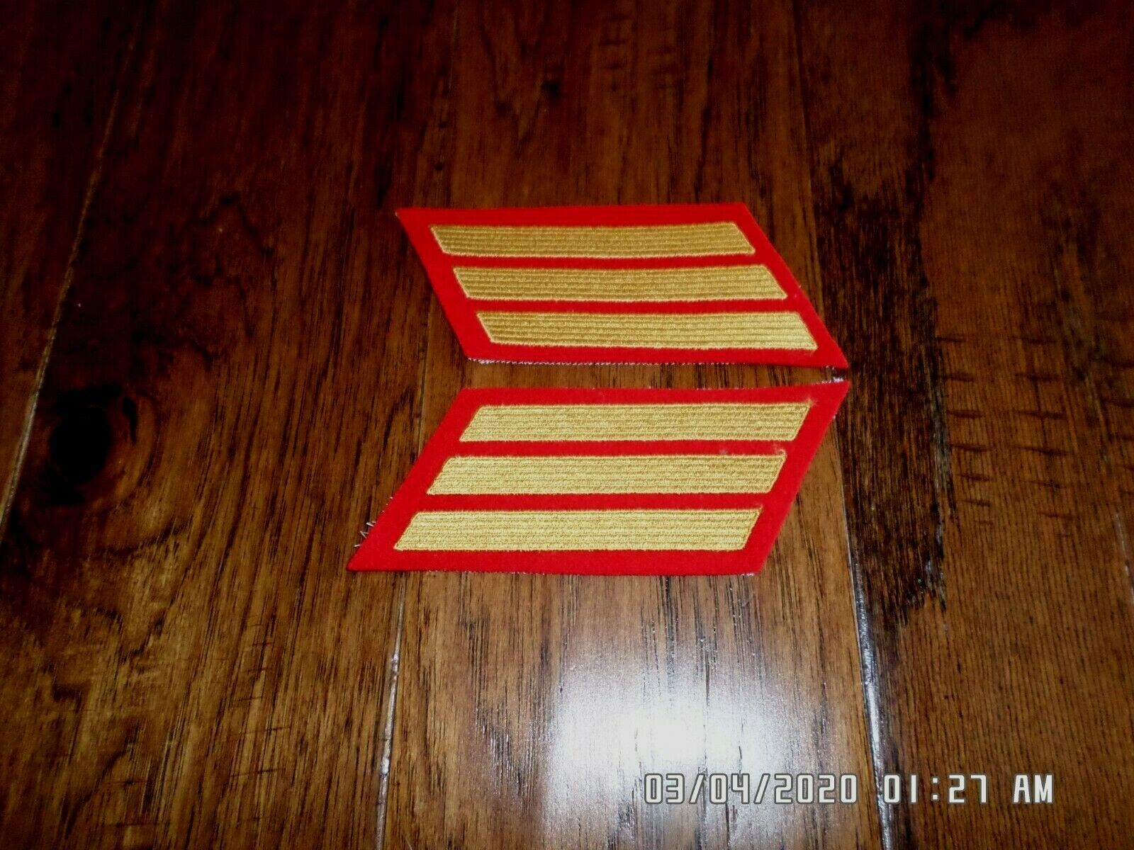 MARINE CORPS SERVICE STRIPES SLEEVE PATCHES DRESS BLUES UNIFORM RANK 12  YEARS