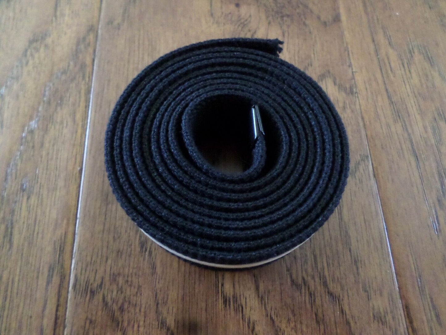 U.S MILITARY ARMY ISSUE BLACK WEB BELT BLACK TIP TROUSER BELT ONLY NO BUCKLE 60"