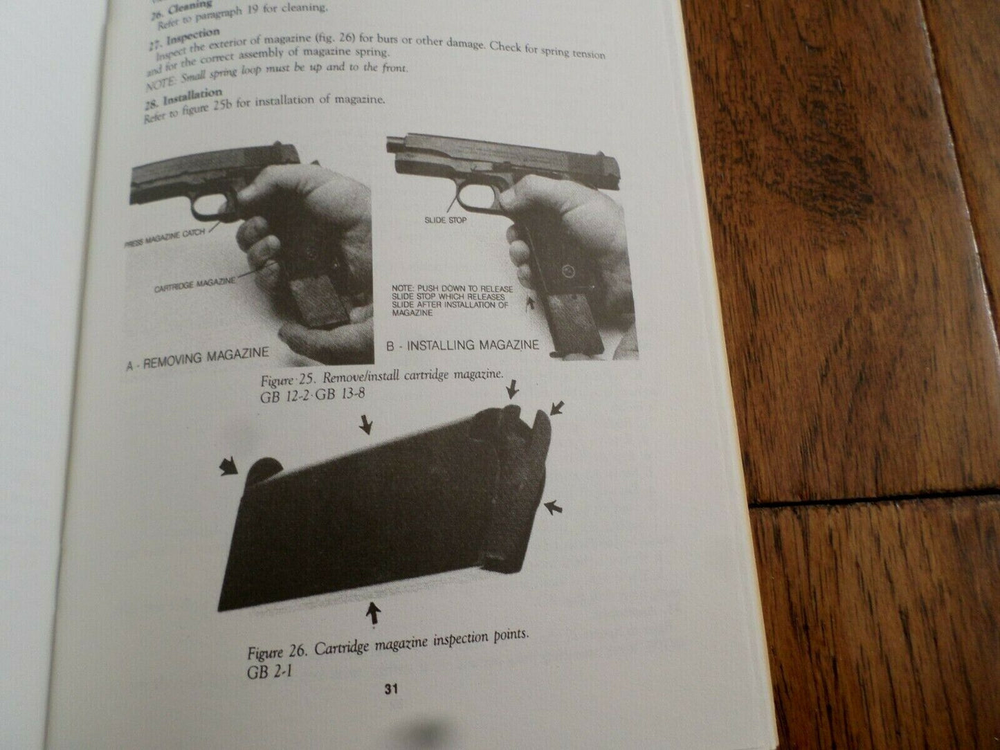 U.S ARMY M1911A1 45 PISTOL HANDBOOK MAINTENANCE OPERATION. TM BOOK