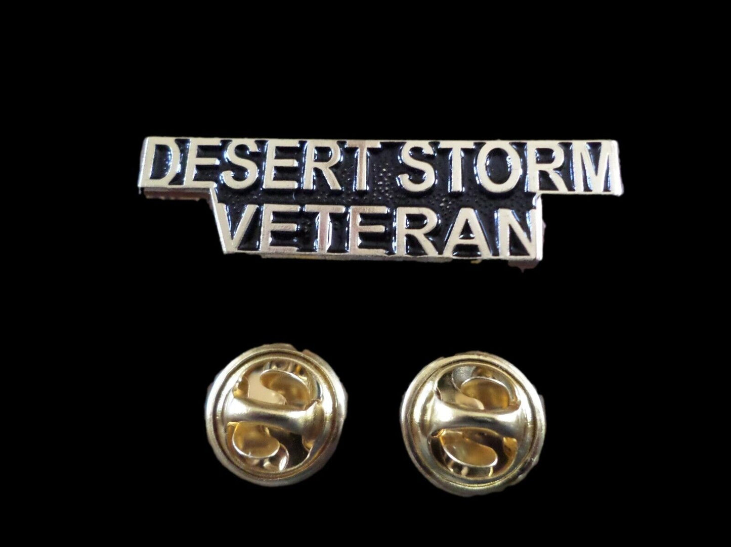 U.S MILITARY DESERT STORM VETERAN HAT PIN LAPEL PIN DSV CLUTCH BACK