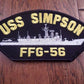 U.S NAVY SHIP HAT PATCH USS SIMPSON FFG-56 EMBROIDERED PATCH U.S.A MADE