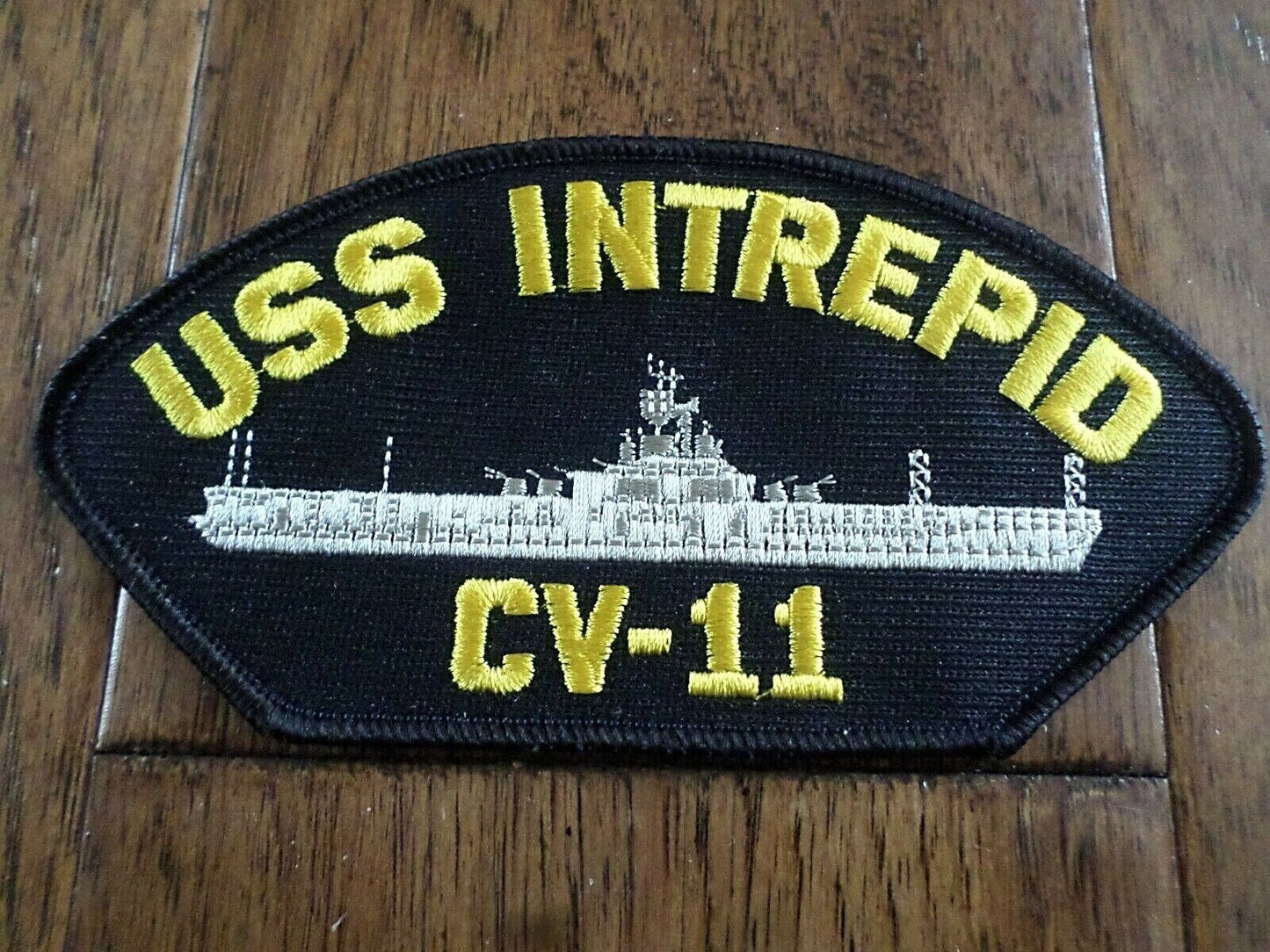 USS INTREPID CV-11 U.S NAVY CARRIER SHIP HAT PATCH U.S.A MADE HEAT TRANSFER