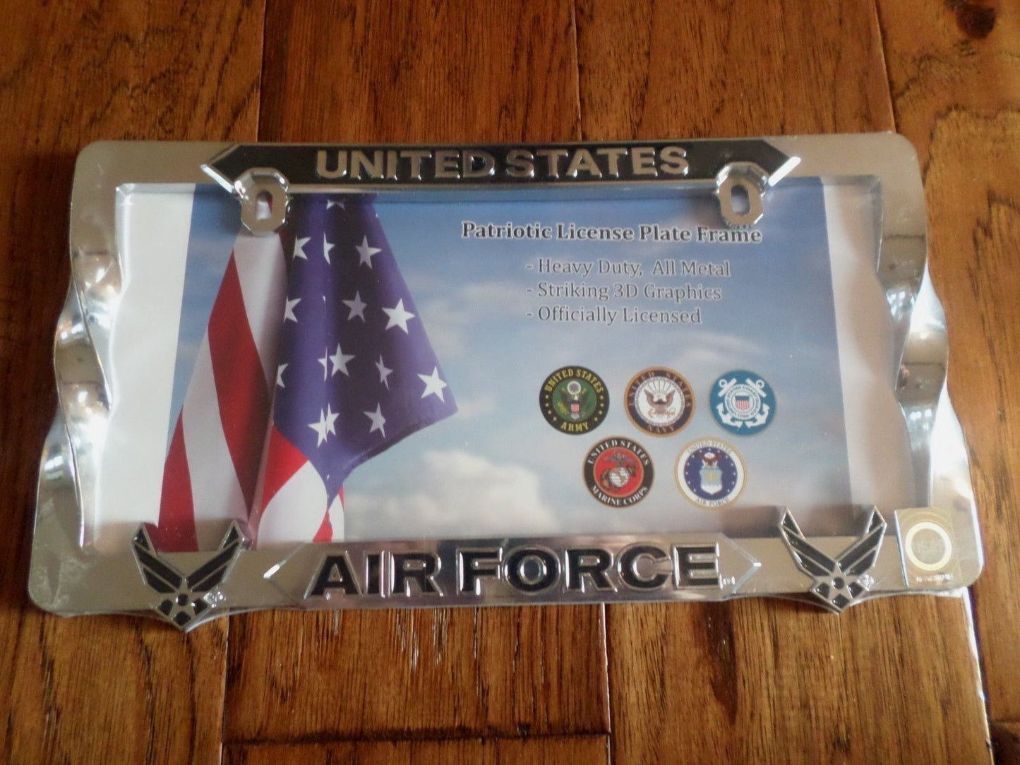 U.S AIR FORCE HEAVY DUTY 3D METAL LICENSE PLATE FRAME