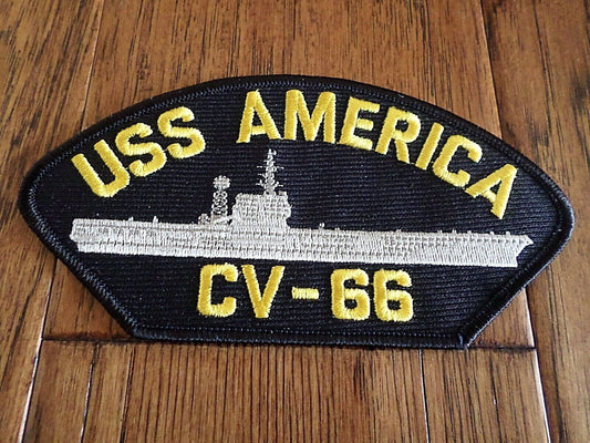 U.S NAVY SHIP HAT PATCH USS AMERICA CV-66 SHIP PATCH USA MADE HEAT TRANSFER