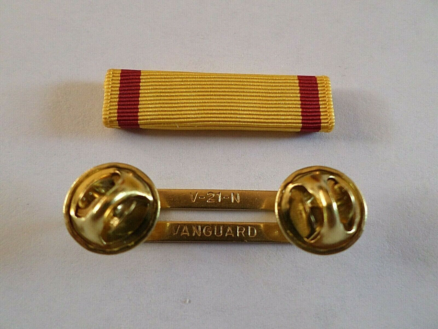 COAST GUARD CHINA SERVICE MEDAL RIBBON WITH BRASS RIBBON HOLDER VETERAN