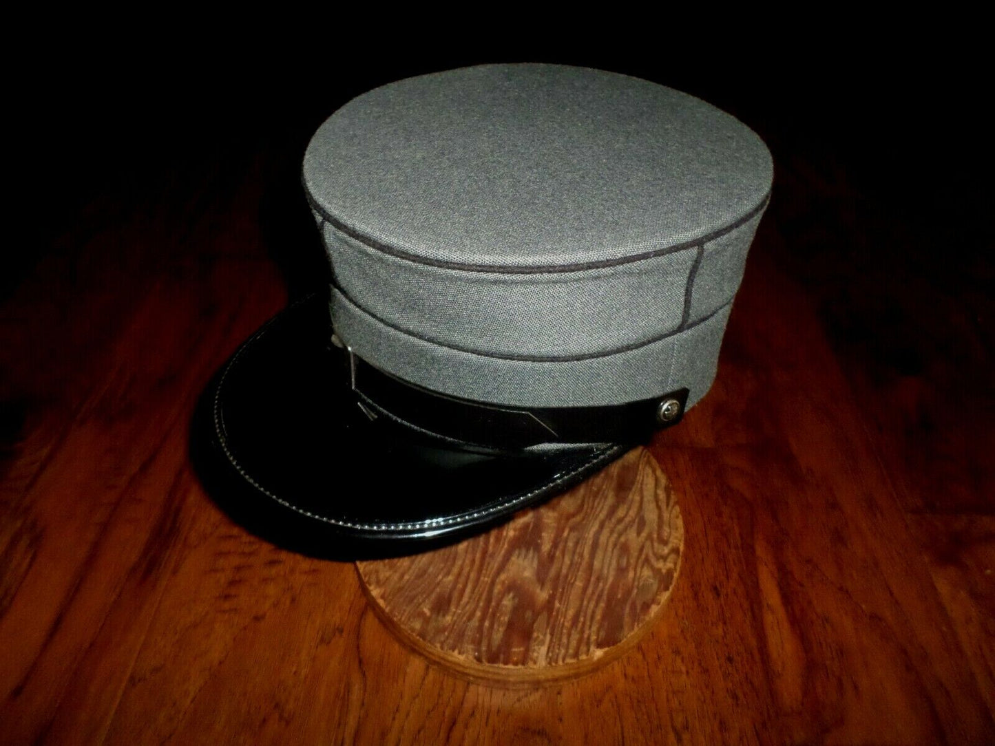 NEW GENUINE VINTAGE SWISS MILITARY KEPI HAT 1987 VINTAGE GRAY & BLACK