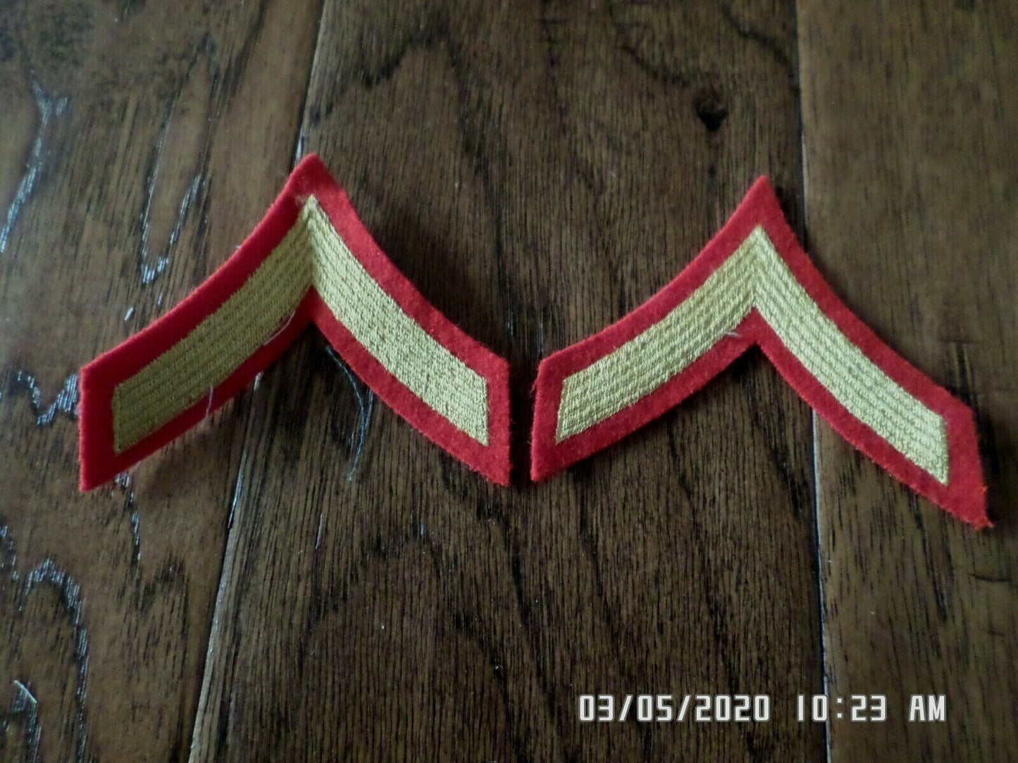 MARINE CORPS PRIVATE FIRST CLASS SHOULDER PATCHES DRESS BLUES UNIFORM CHEVRON