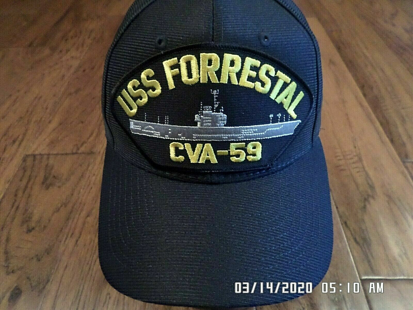 USS FORRESTAL CVA - 59 U.S NAVY SHIP HAT OFFICIAL MILITARY BALL CAP U.S.A MADE