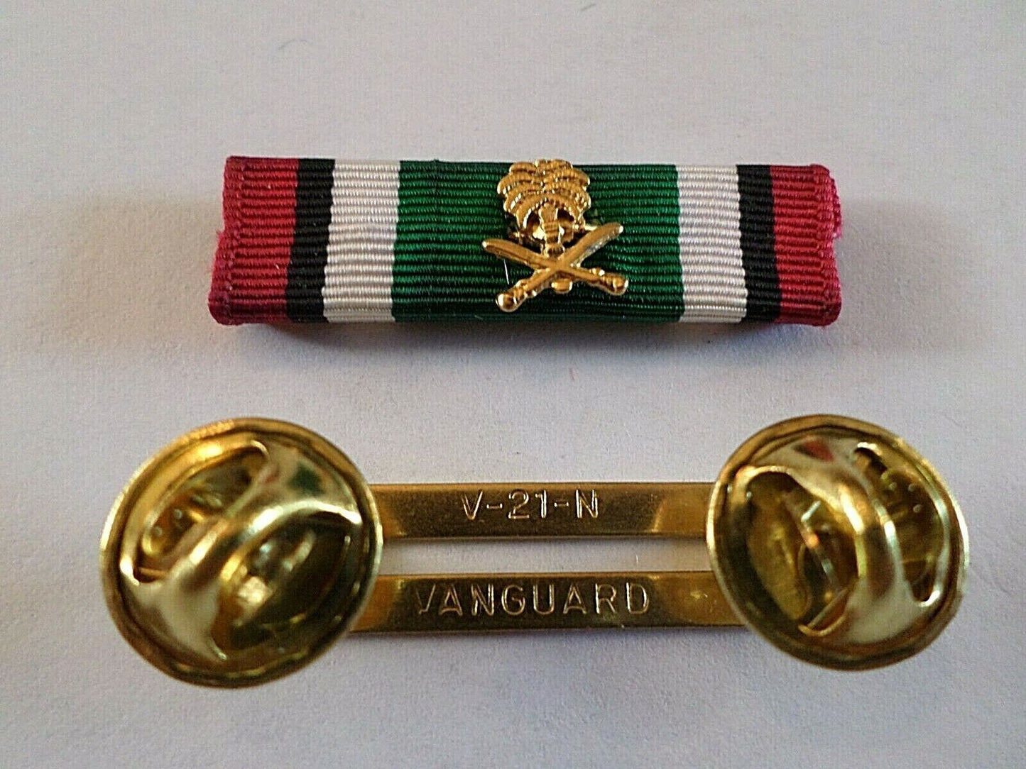 SAUDI ARABIA KUWAIT LIBERATION MEDAL RIBBON WITH BRASS RIBBON HOLDER