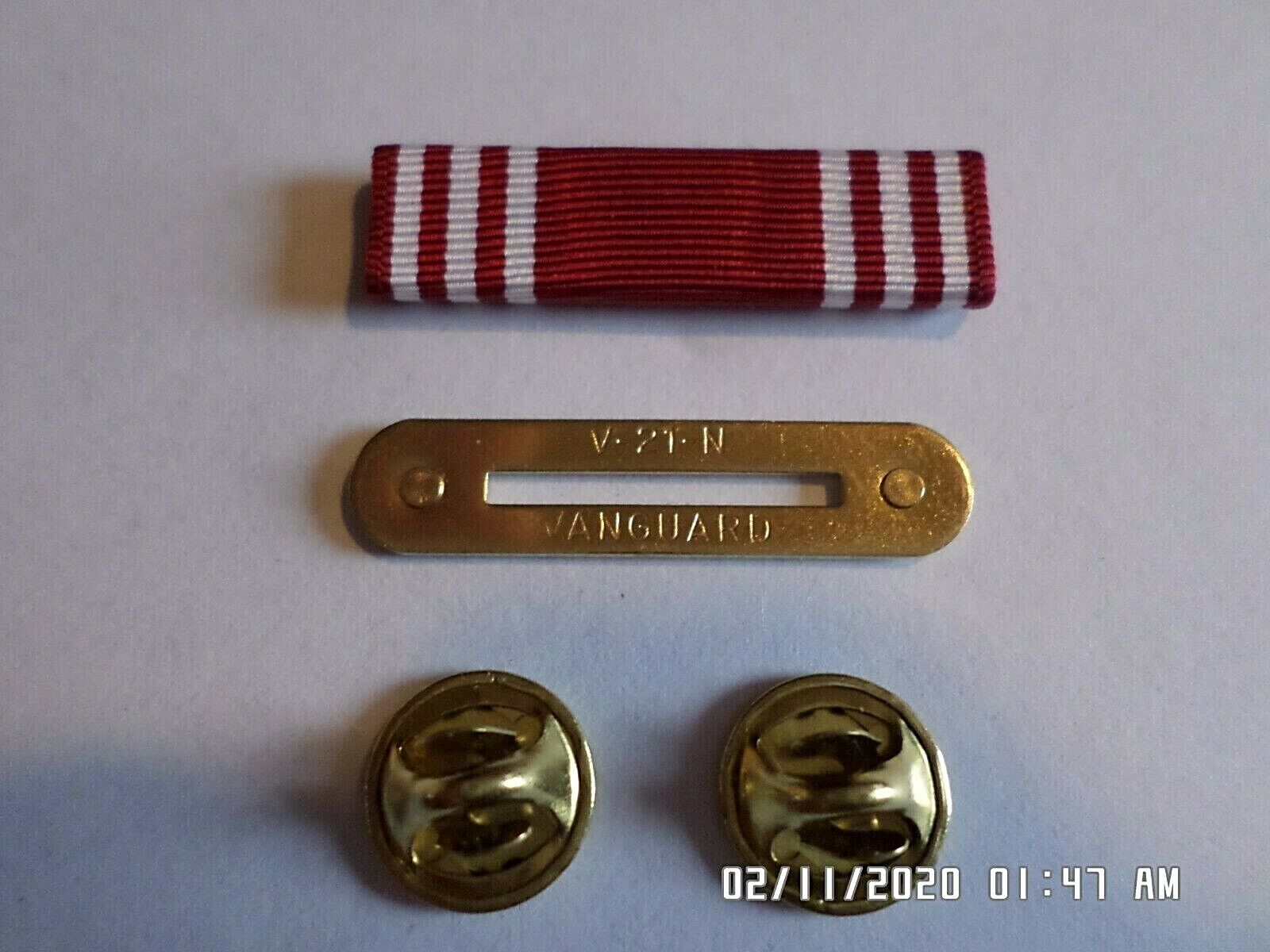 ARMY GOOD CONDUCT SERVICE RIBBON WITH RIBBON HOLDER US MILITARY VETERA ...