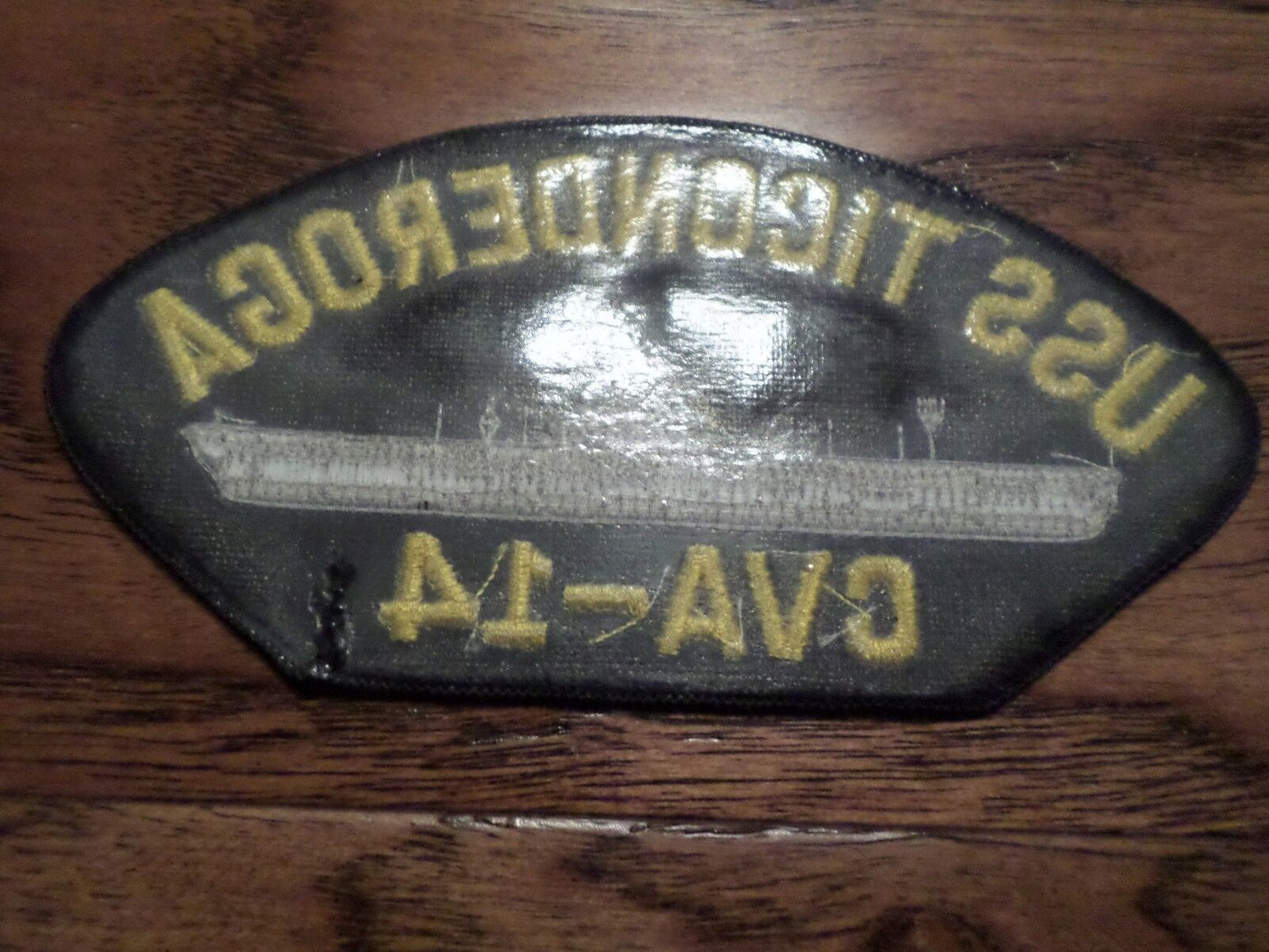 USS TICONDEROGA CVA-14 U.S NAVY SHIP HAT PATCH NAVY CARRIER HEAT TRANS ...