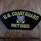 U.S COAST GUARD RETIRED HAT PATCH HEAT TRANSFER 5 1/4" X 2 3/4" INCHES