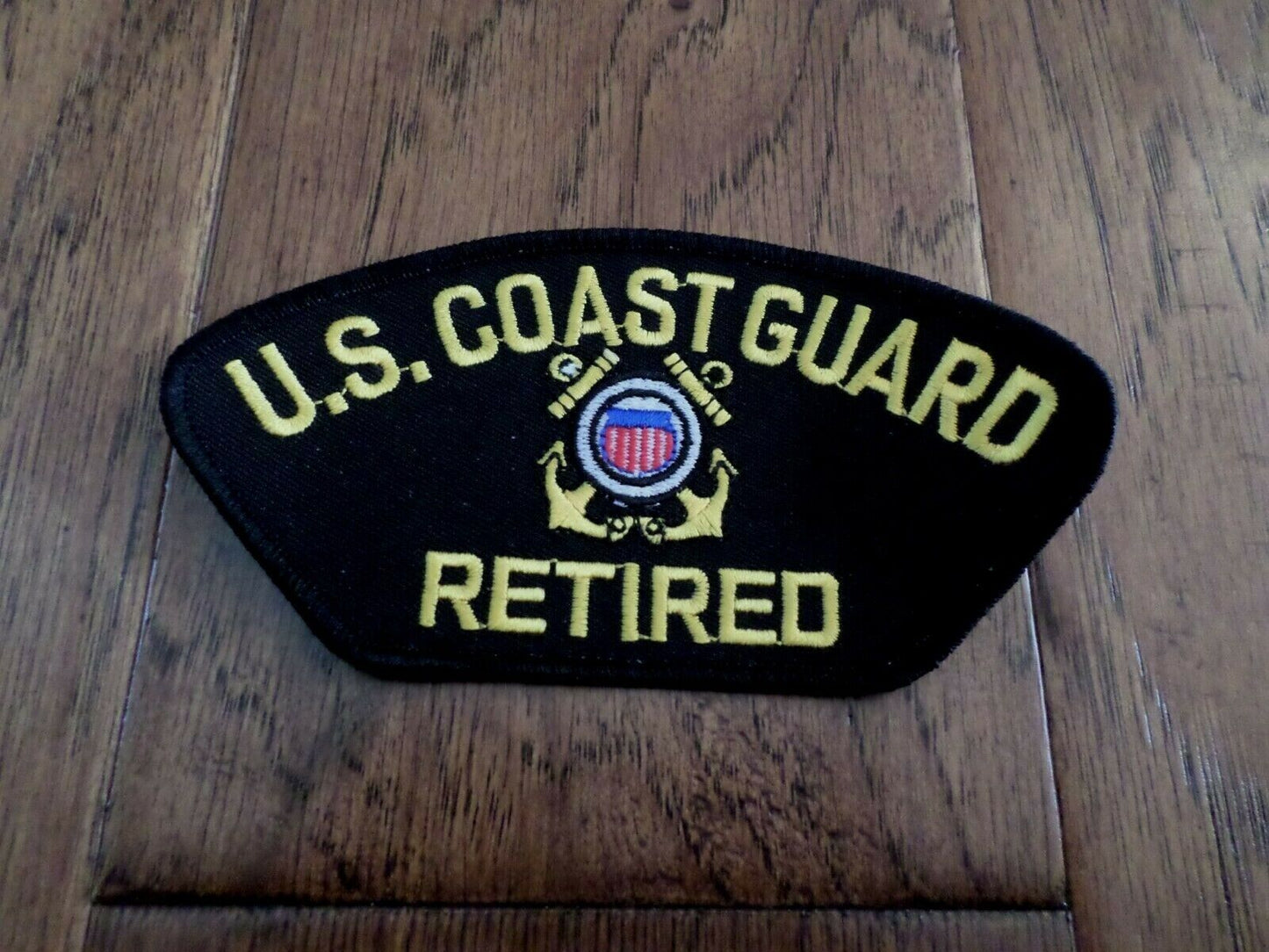 U.S COAST GUARD RETIRED HAT PATCH HEAT TRANSFER 5 1/4" X 2 3/4" INCHES