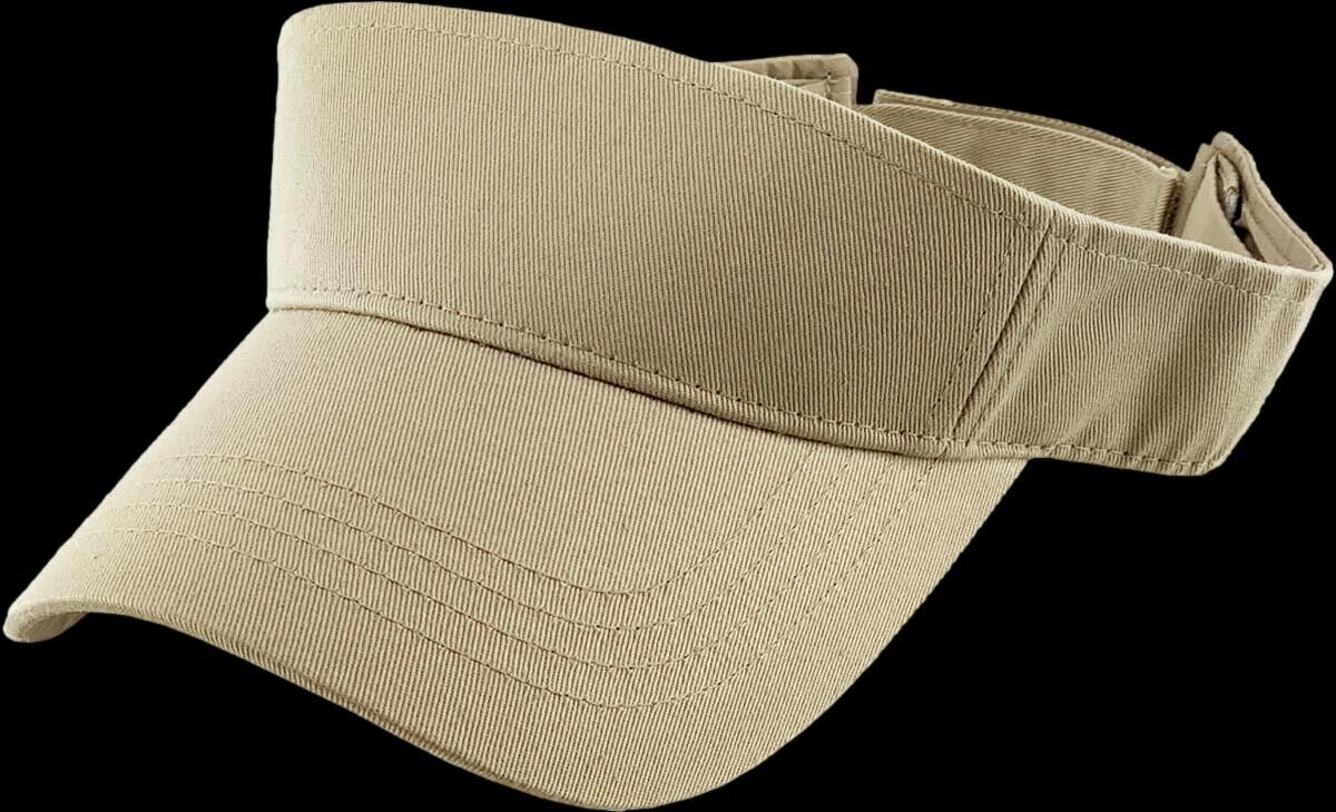 KHAKI SUN VISOR CAP HAT ADJUSTABLE SIZE NEW IN BAGS