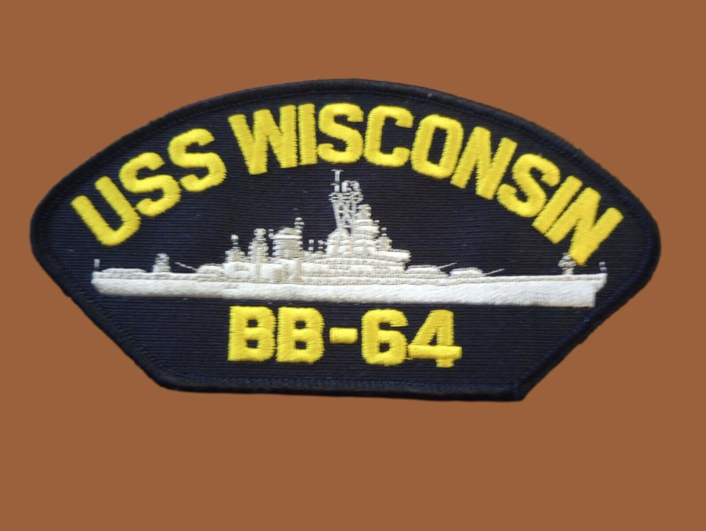 U.S NAVY SHIP HAT PATCH. USS WISCONSIN BB-64 SHIP PATCH USA MADE HEAT TRANSFER