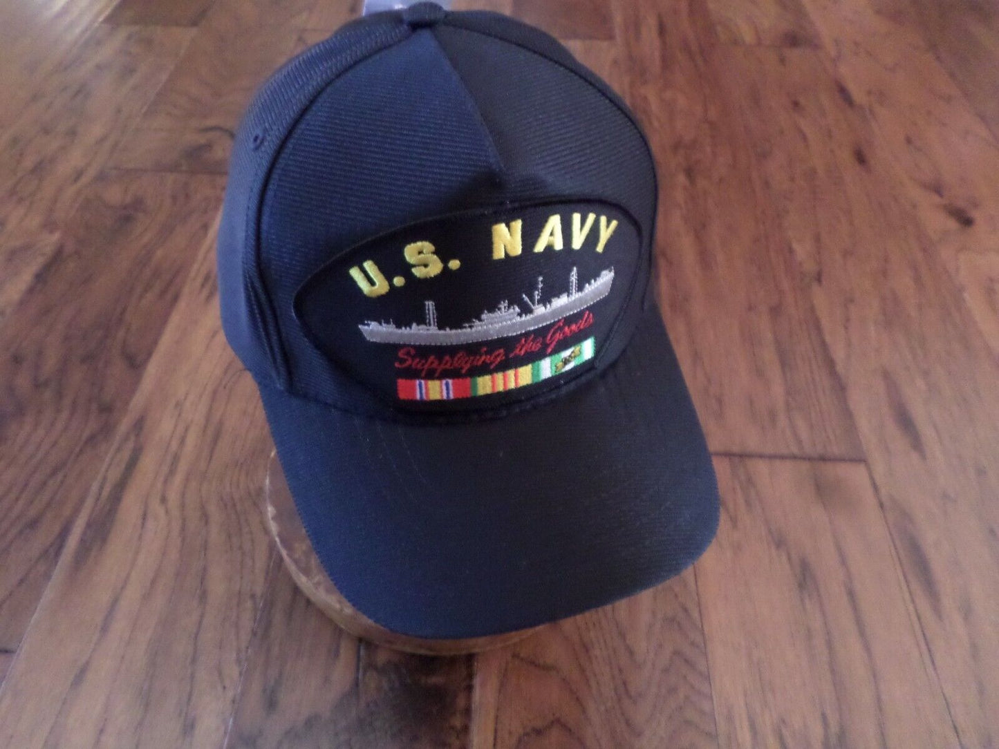 U.S NAVY VIETNAM SUPPLY SHIP HAT SUPPLYING THE GOODS MILITARY BALL CAP U.S MADE