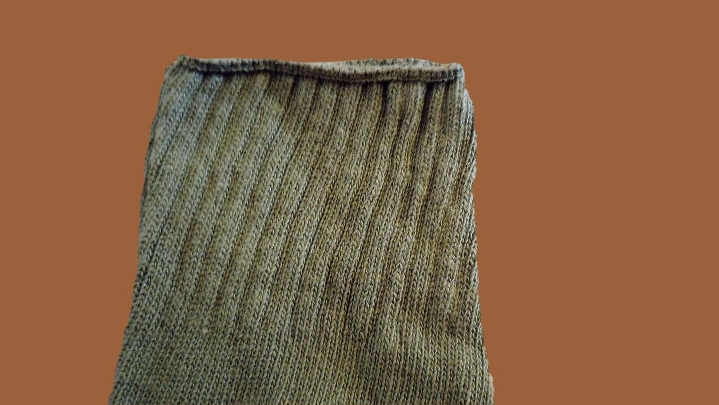 NEW MILITARY ISSUE CUSHION SOLE WOOL BLEND SOCKS U.S.A MADE OD GREEN LARGE