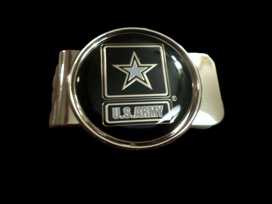 U.S MILITARY ARMY STAR LOGO MONEY CLIP BRASS CONSTRUCTION OFFICIAL ARMY PRODUCT