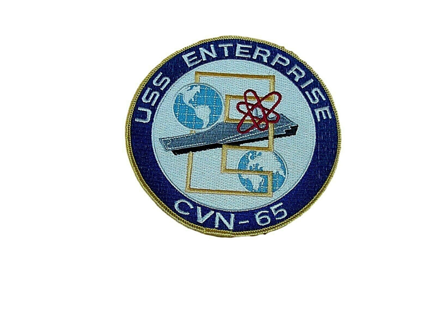 U.S.MILITARY NAVY USS ENTERPRISE CVN-65 PATCH OVERSIZED  4 1/2"  X  4 1/2"