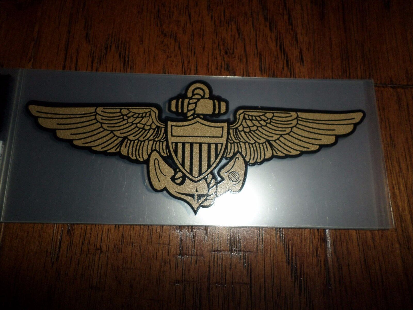 U.S MILITARY NAVY MC GOLD AVIATOR WINGS WINDOW DECAL STICKER 6" X 2.5" INCHES