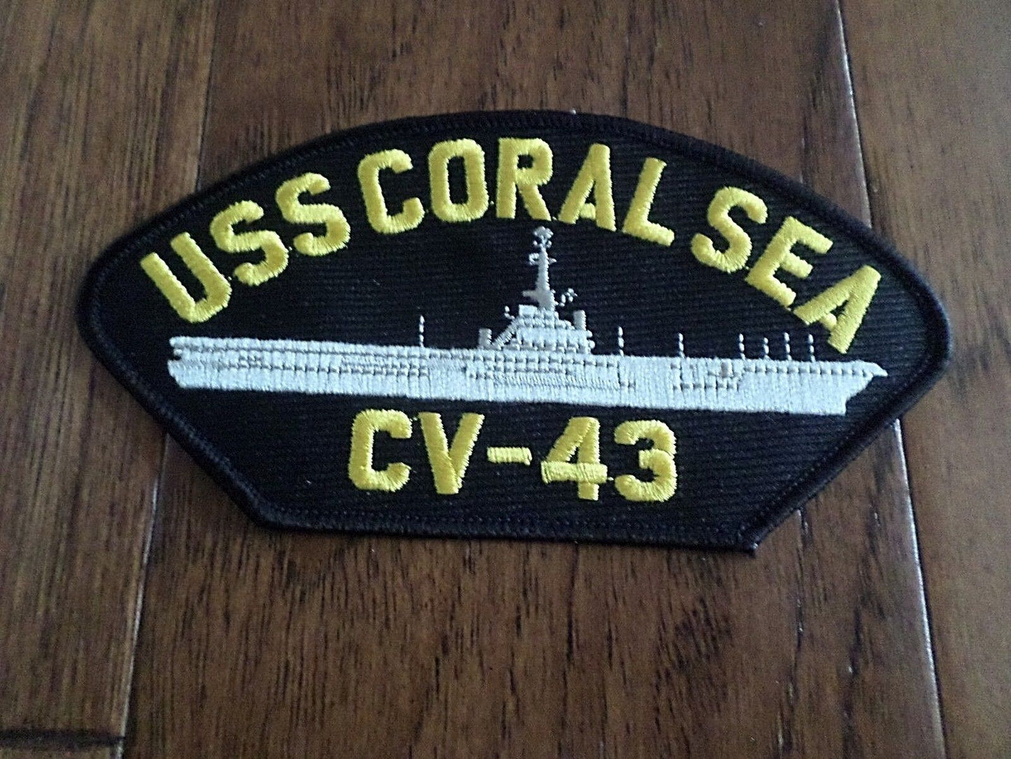 USS CORAL SEA CV-43 U.S NAVY CARRIER SHIP HAT PATCH U.S.A MADE HEAT TRANSFER