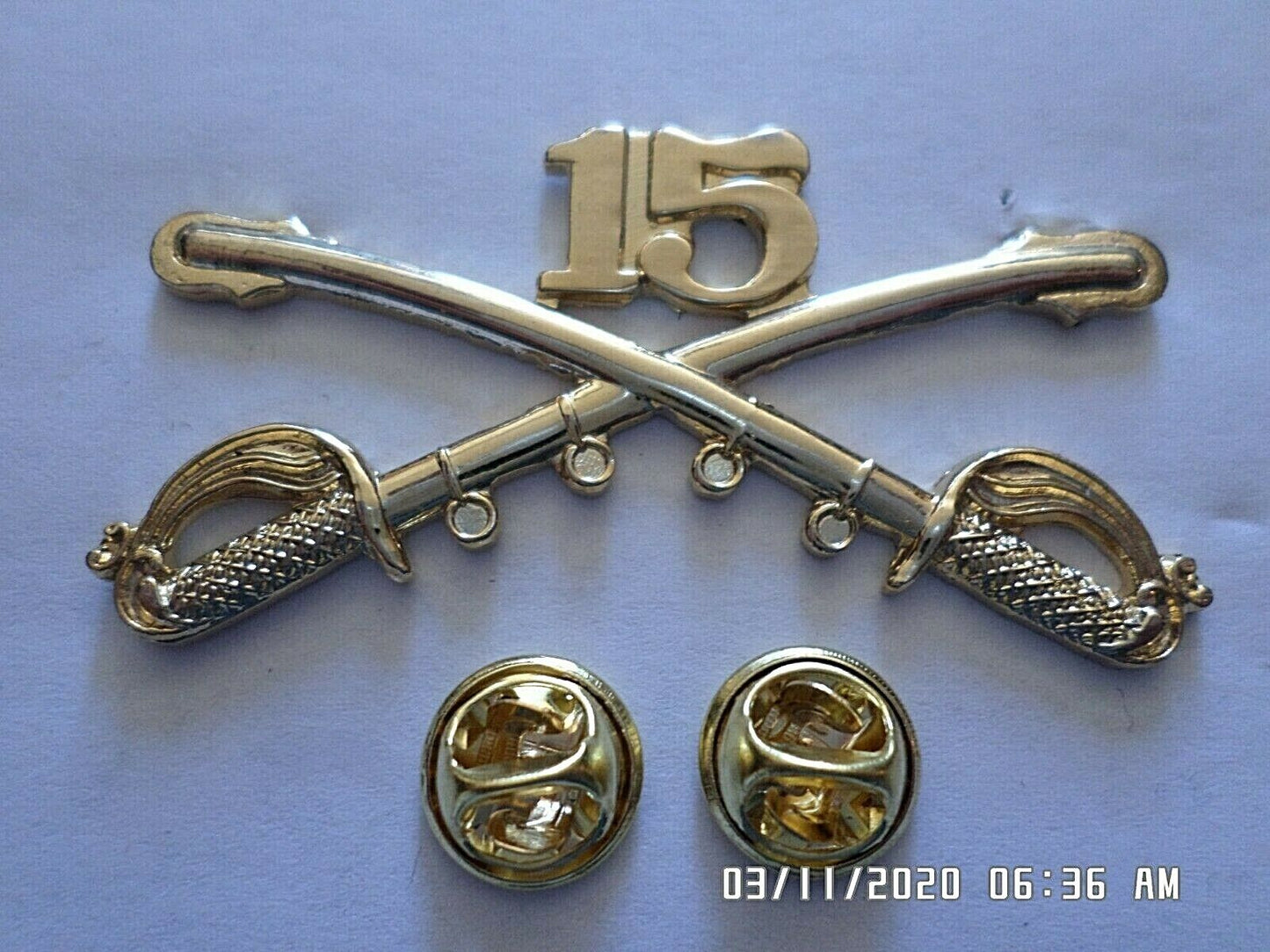 15th CAVALRY SWORDS SABERS MILITARY HAT PIN 15th CAVALRY REGIMENT BADGE U.S ARMY