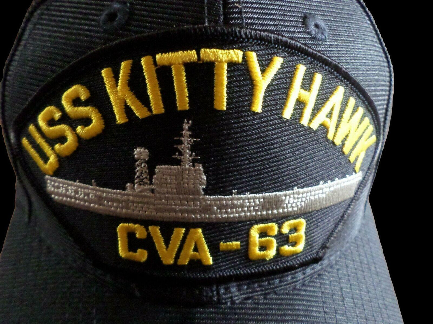 USS KITTY HAWK CVA-63 NAVY SHIP HAT U.S MILITARY OFFICIAL BALL CAP U.S.A MADE