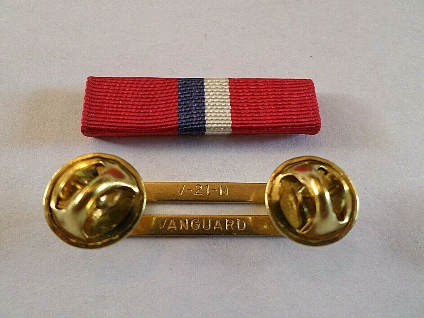 PHILIPPINE LIBERATION RIBBON WITH BRASS RIBBON HOLDER U.S MILITARY VETERAN